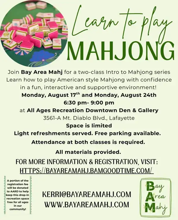 Learn to Play mahjong public class series at All Ages Play in Lafayette