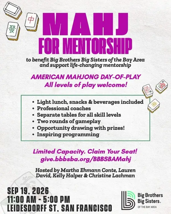 Mahj for Mentorship event with BAM Bay Area Mahj - Sep 19th