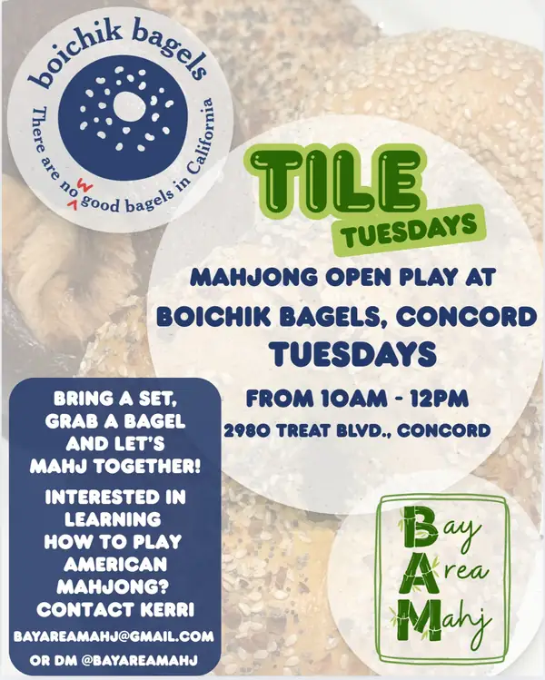 Join us tomorrow and every Tuesday  in Concord for Tile Tuesdays Mahjong open play
